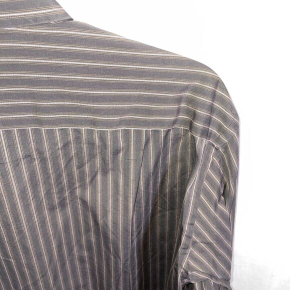 Hugo Boss Dress Shirt Men’s Size Large Gray Striped Long Sleeve Button Up - Picture 10 of 12